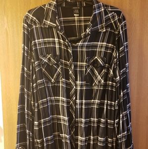 Torrid white and black button down